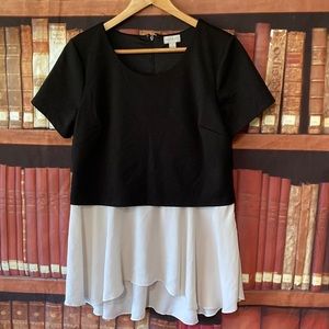 Belle + Sky zippered overlay tunic / top blouse‎ swing / short sleeve top